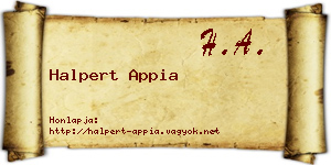 Halpert Appia névjegykártya